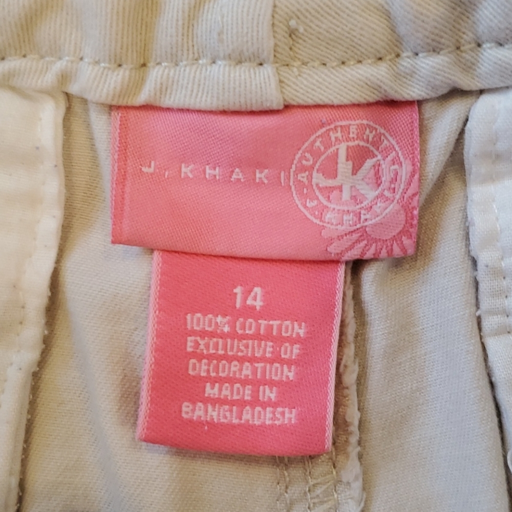 Girls J. Khaki flower embroidered shorts size 14 - Picture 4 of 6